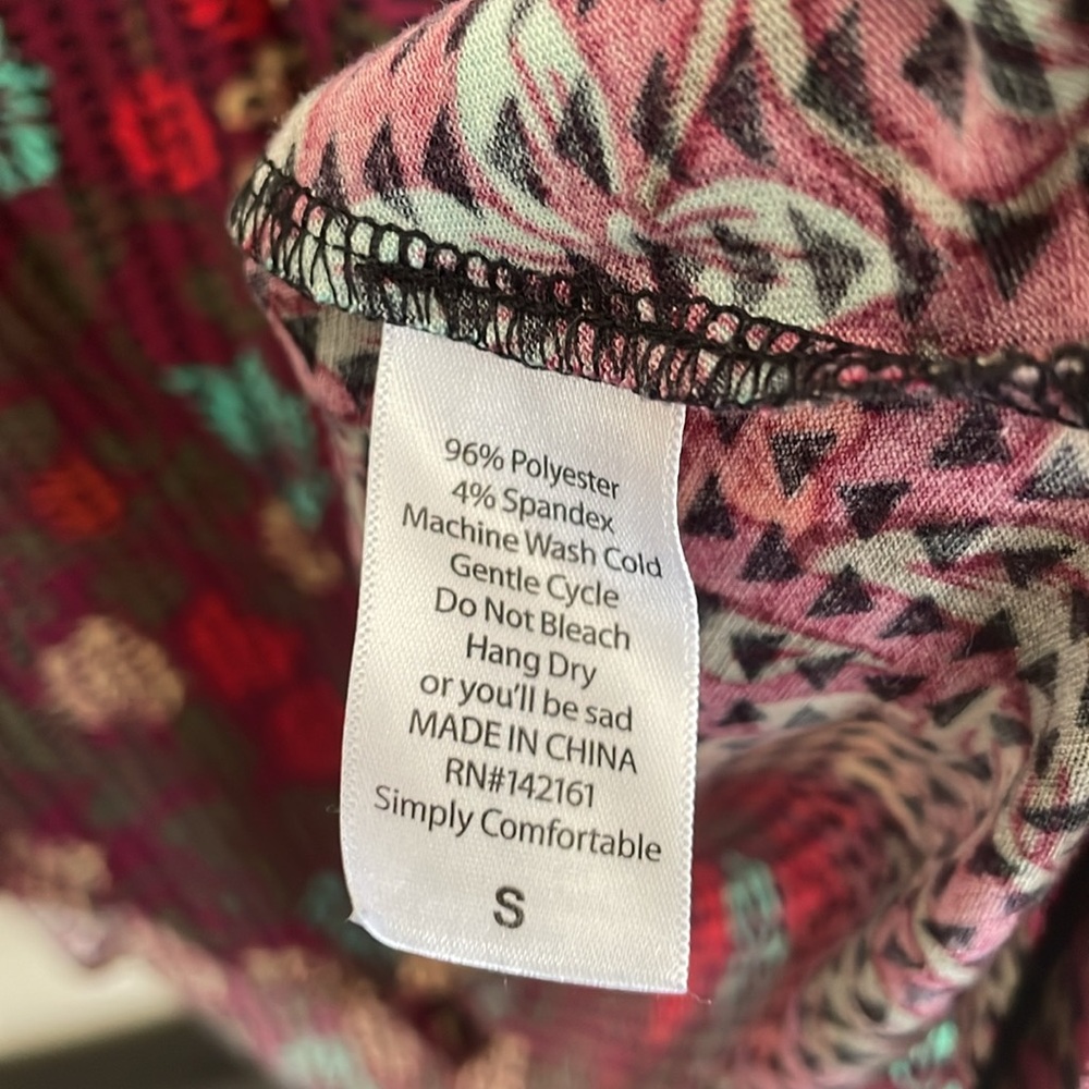 Lularoe Red and Blue Flower Dress Size Small - Picture 3 of 5